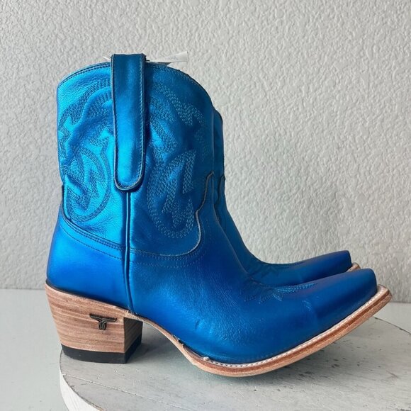 Lane SMOKESHOW Womens Cowboy Bootie 8.5 Blue Western Cowgirl Short Ankle Boots - Picture 2 of 11